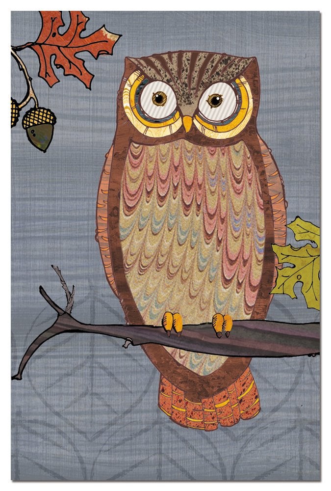 Tree-Free Greetings مجموعة بطاقات ملاحظات صديقة للبيئة بدون شجر 12 قطعة مع أظرف، 4x6 بوصات، طيور البوم الرائعة II من فن بول برينت (66516) - Image 1